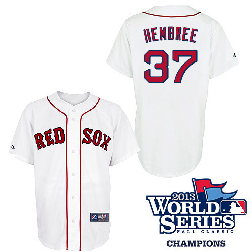 Heath Hembree #37 Youth Baseball Jersey-Boston Red Sox Authentic 2013 World Series Champions Home White MLB Jersey